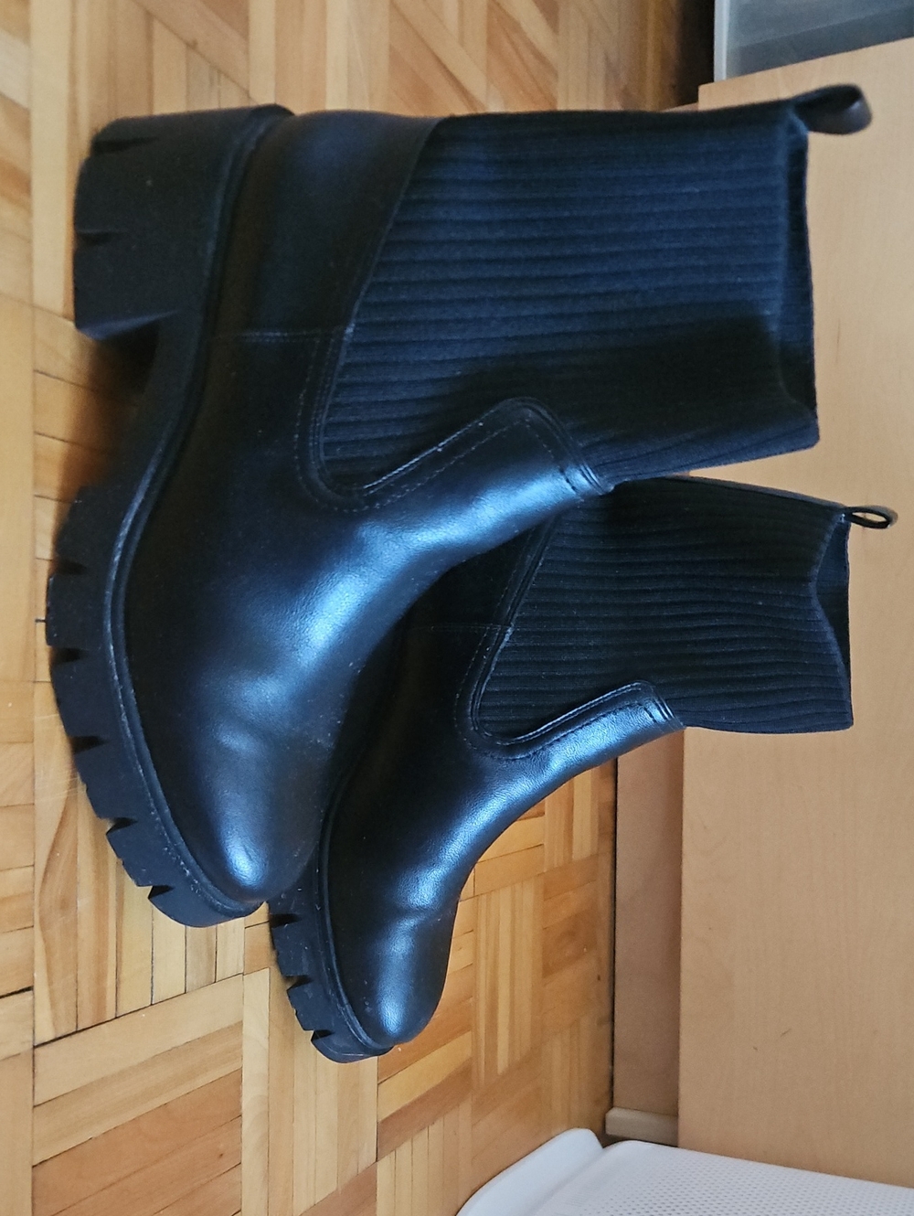 Call It Spring Black Chunky Chelsea Ankle Boots